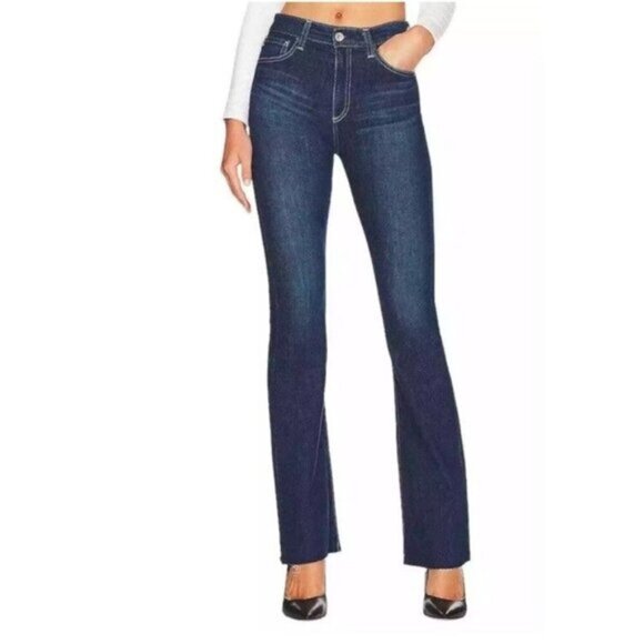 AG Jeans Sz 30 Alexxis Vintage Boot Flare High Rise Raw Hem Blue Classic Preppy - Picture 1 of 8